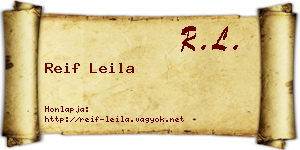 Reif Leila névjegykártya